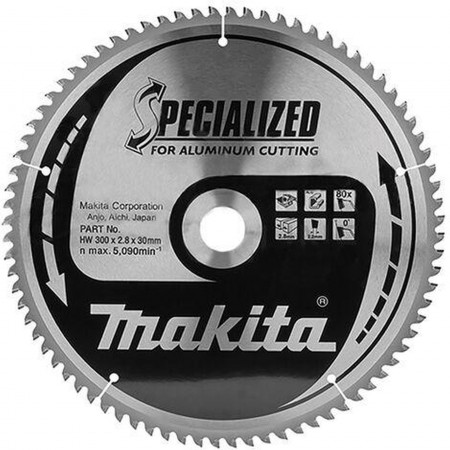 Makita B-33392 Tarcza pilarska SPECIALIZED do aluminium 300 × 2,8 × 30 mm, 80 zębów Makita B-33392 Tarcza pilarska SPECIALIZED do aluminium 300 × 2,8 × 30 mm, 80 zębów