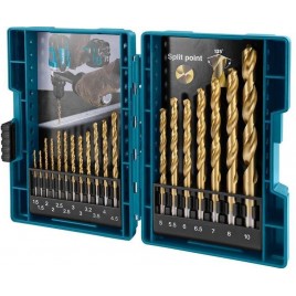 Makita D-67527 zestaw wierteł do metalu HSS-TiN 19szt
