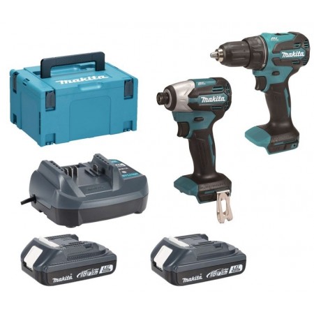 Makita DLX2577V01 Zestaw akumulatorowy DDF490+DTD158 Li-Ion LXT (2×2,0 Ah/18V), Makpac Makita DLX2577V01 Zestaw akumulatorowy DDF490+DTD158 Li-Ion LXT (2×2,0 Ah/18V), Makpac
