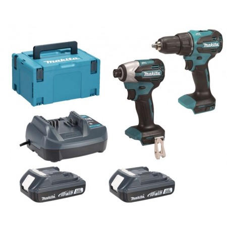 Makita DLX2580V01 Zestaw akumulatorowy DHP490+DTD158 Li-Ion LXT (2×2,0 Ah/18V), Makpac Makita DLX2580V01 Zestaw akumulatorowy DHP490+DTD158 Li-Ion LXT (2×2,0 Ah/18V), Makpac