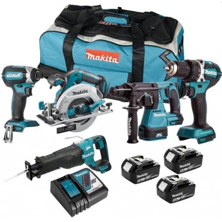 Makita DLX5032T Zestaw aku 18V DDF484, DTD153, DHS680, DJR187, DHR242, DC18RC, 3 x BL1850B