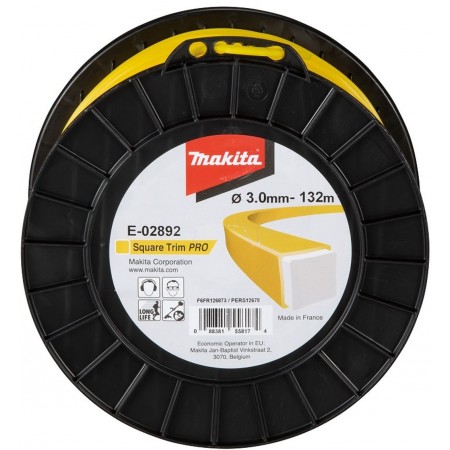 Makita E-02892 Żyłka nylonowa Pro 3,0 mm, 132 m, żółta, kwadratowa Makita E-02892 Żyłka nylonowa Pro 3,0 mm, 132 m, żółta, kwadratowa