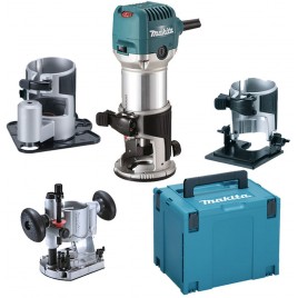 Makita RT0702CX3J Frezarko-wycinarka z akcesoriami 710W, Makpac