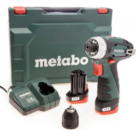 Metabo PowerMaxx BS Basic Wiertarko-wkrętarka akumulatorowa (12 V/2 x 2,0 Ah) 6009845000