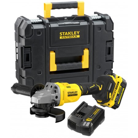 Stanley SFMCG710M1T FatMax V20 Bezszczotkowa szlifierka kątowa 125mm (18V/1x4,0Ah) walizka Stanley SFMCG710M1T FatMax V20 Bezszczotkowa szlifierka kątowa 125mm (18V/1x4,0Ah) walizka