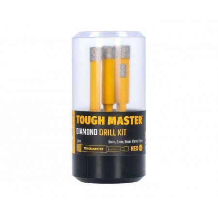 Tough Master TM-DDK5 Zestaw wierteł diamentowych 5 mm, 6 mm, 8 mm, 10 mm , 12 mm, 5-szt