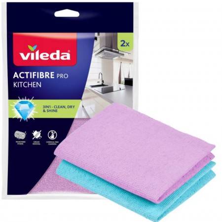 VILEDA Actifibre ściereczka z mikrofibry do kuchni 2 szt. 183305 VILEDA Actifibre ściereczka z mikrofibry do kuchni 2 szt. 183305