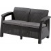 KETER CORFU LOVE SEAT Sofa 2 osobowa, 128 x 70 x 79cm, grafit/jasny szary 17197359