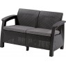 KETER CORFU LOVE SEAT Sofa 2 osobowa, 128 x 70 x 79cm, grafit/jasny szary 17197359
