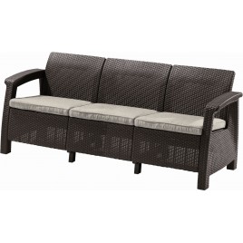 ALLIBERT CORFU LOVE SEAT MAX Sofa, 182 x 70 x 79cm, brązowy/beżowy 17197959