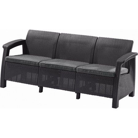 KETER CORFU LOVE SEAT MAX Sofa, 182 x 70 x 79cm, grafit/jasny szary 17197959