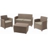 OUTLET ALLIBERT CORONA Zestaw mebli ogrodowych, cappuccino/piaskowy USZKODZONE OPAKOWANIE