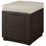 KETER CUBE Taboret z poduszką, 42 x 42 x 39 cm, brązowy/beżowy 17192157