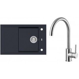 ALVEUS Zestaw FORMIC 30 Zlewozmywak 760x500 mm + bateria ELZA, Twilight 05 + stal