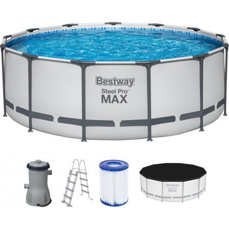 BESTWAY Steel Pro Max Basen stelażowy 396 x 122 cm, z filtracją kartuszową 5618W