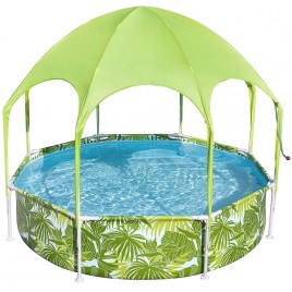 BESTWAY Steel Pro Splash-in-Shade Basen ogrodowy stelażowy z daszkiem 244 x 51 cm 56432