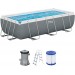 BESTWAY Power Steel Basen stelażowy 404 x 201 x 100 cm, z filtracją kartuszową 56441