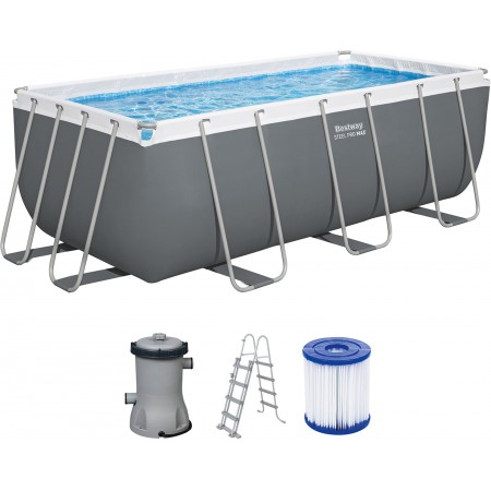 BESTWAY Power Steel Basen stelażowy 412 x 201 x 122 cm, z filtracją kartuszową 56456