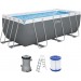 BESTWAY Power Steel Basen stelażowy 412 x 201 x 122 cm, z filtracją kartuszową 56456