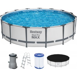 BESTWAY Steel Pro Max Basen stelażowy 457 x 107 cm, z filtracją kartuszową 56488