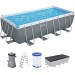 BESTWAY Power Steel Basen stelażowy 488 x 244 x 122 cm, z filtracją kartuszową 56670