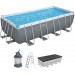 BESTWAY Power Steel Basen stelażowy 488 x 244 x 122 cm, z filtracją piaskową 56671