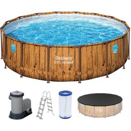BESTWAY Power Steel Swim Vista Basen stelażowy 488 x 122 cm, z filtracją kartuszową 56725