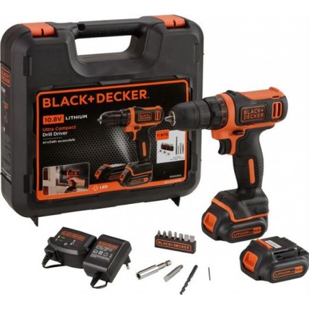 Black & Decker BDCDD12KB Akumulatorowa wiertarko-wkretarka (26Nm/10,8V/2x1,5Ah), walizka