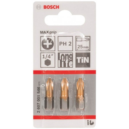 BOSCH Końcówki wkręcające BIT PH2 MAXG 3PC 2607001546 /3szt./