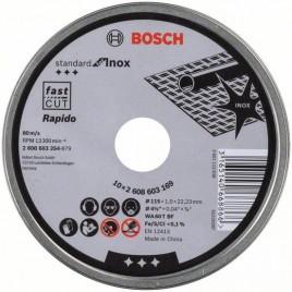 BOSCH Standard for Inox Rapido Tarcza tnąca prosta, 115x1mm 2608603254