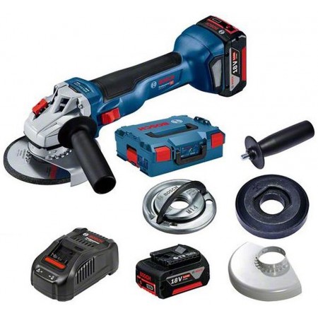 BOSCH GWS 18V-10 Akumulatorowa szlifierka kątowa, 2x5.0Ah, L-BOXX 06019J4004