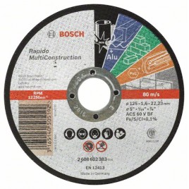 Bosch Tarcza tnąca prosta Rapido Multi Construction ACS 46 V BF, 125 mm, 1,6 mm 2608602383