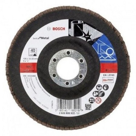 BOSCH Listkowa tarcza szlifierska X571, Best for Metal D 125 mm, K 120, wygięta 2608607320