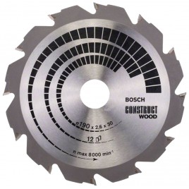 BOSCH Construct Wood Tarcza pilarska 190 x 30 x 2,6 mm, 12 2608640633