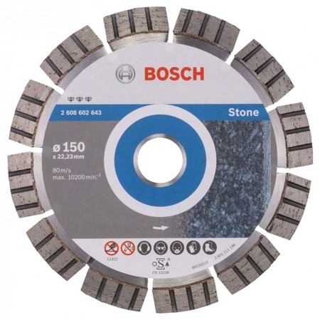 Bosch Diamentowa tarcza tnąca Best for Stone 150 x 22,23 x 2,4 x 12 mm 2608602643