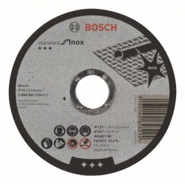 BOSCH Tarcza tnąca prosta Standard for Inox WA 60 T BF, 115x1,6 mm 2608603170