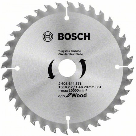 BOSCH Tarcza zębata ECO Optiline Wood 150x2,2/1,4x20mm 36T 2608644371