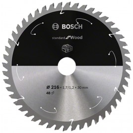 BOSCH Standard for Wood Tarcza tnąca 216 × 1,7 / 1,2 × 30 T48, 2608837723