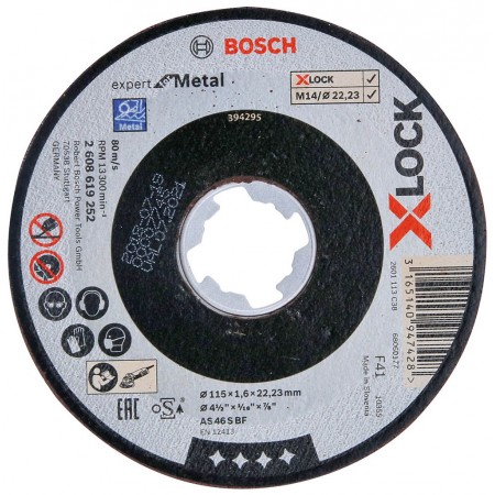 BOSCH X-LOCK Expert for Metal Tarcza tnąca, 115×1,6×22,23mm 2608619252