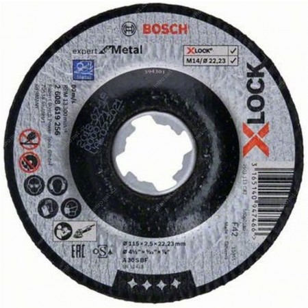 BOSCH X-LOCK Expert for Metal Tarcza tnąca wygięta, 125 × 2,5 × 22,23mm 2608619257