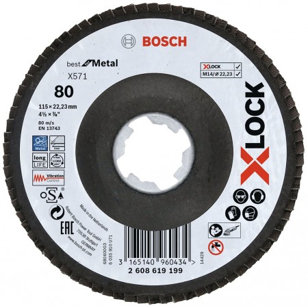 BOSCH X-LOCK X571 Best for Metal Tarcza listkowa, 115x22,23mm, 80 2608619199