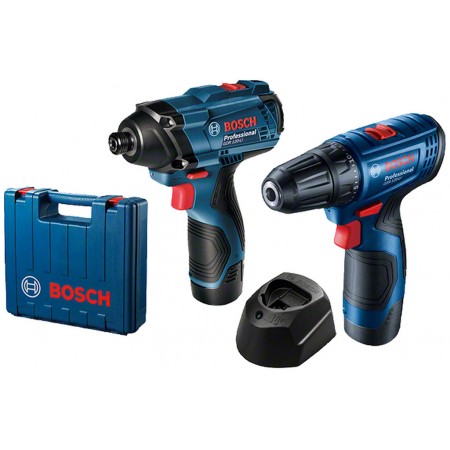 BOSCH Zestaw: GSR 120-LI + GDR 120-LI +2x GBA 12V 2.0Ah + GAL 1210 CV 06019G8023