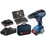 BOSCH Zestaw GSR 18V-50 + 2x 2,0Ah + GAL 18V-20 + 43-częściowy zestaw bitów 06019H5004