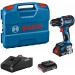 BOSCH GSR 18V-90 C PROFESSIONAL Wiertarko-wkrętarka L-Case, GAL 18V-4, 2×2,0Ah 06019K6020