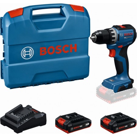 BOSCH GSR18V-52 PROFFESIONAL Wiertarko-wkrętarka akumulatorowa, 2x2,0Ah, L-Case 06019S0025