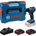 BOSCH GSR18V-52 PROFESSIONAL Wiertarko-wkrętarka aku, 2× EXBA18V-40, L-BOXX 06019S002C