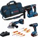 BOSCH PROFESSIONAL zestaw narzędzi GSB+GWS+GBH+3×5,0Ah + wkrętaki i szczypce 0615A5007H
