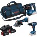 BOSCH Zestaw narzędzi PROFESSIONAL GSB + GBH + GWS + 3× 5,0 Ah 0615A500AH