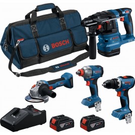 BOSCH PROFESSIONAL Zestaw narzędzi GSR + GDX + GBH + GWS + 2× 5,0 Ah + GAL18V-40 0615A500B