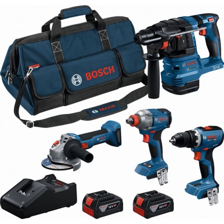 BOSCH PROFESSIONAL Zestaw narzędzi GSR + GDX + GBH + GWS + 2× 5,0 Ah + GAL18V-40 0615A500B BOSCH PROFESSIONAL Zestaw narzędzi GSR + GDX + GBH + GWS + 2× 5,0 Ah + GAL18V-40 0615A500B